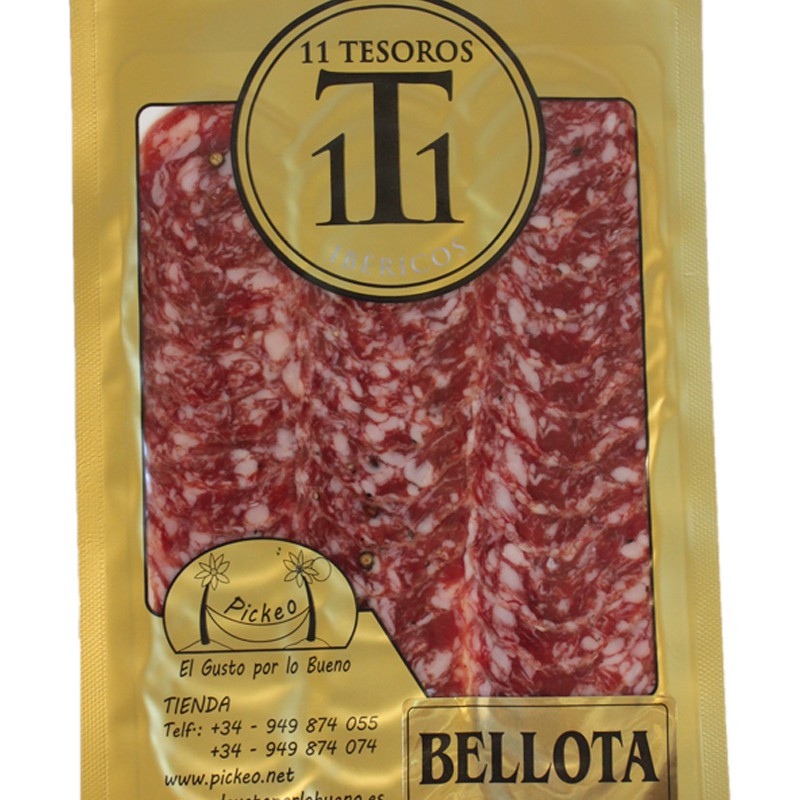 Salchichón Ibérico Bellota Loncheado-11 Tesoros Ibéricos-Sobre Exterior IMG_1629